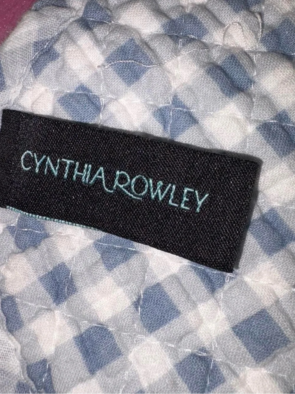 vtg style cherry & gingham quilted placemat - cynthia rowley, 100% cotton